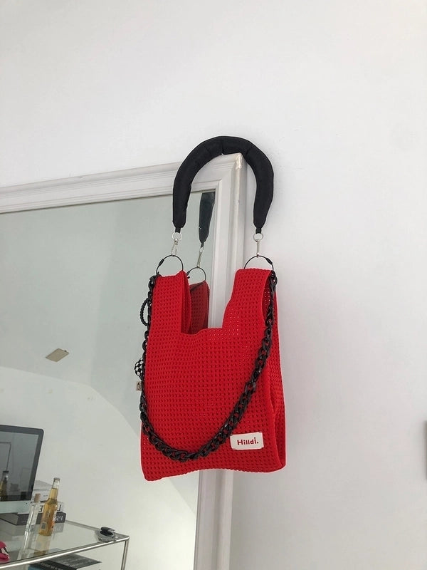 Women's Small All Seasons Polyester Knit Streetwear Handbag