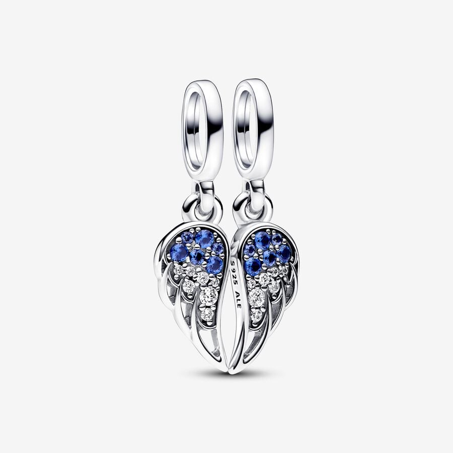 Sparkling Splitable Angel Wings Dangle Pandora Charm