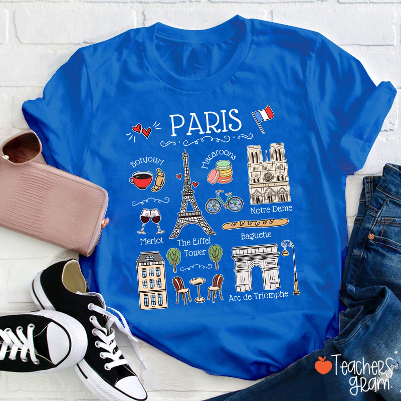 Eiffel Tower French Landmarks French Teacher T-Shirt