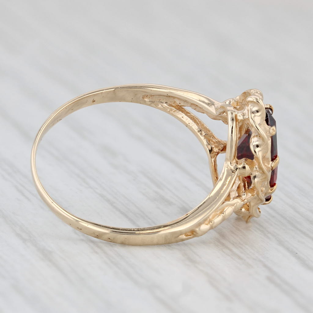 2.80ct Lab Created Garnet Marquise Solitaire Ring 10k Yellow Gold Size 7