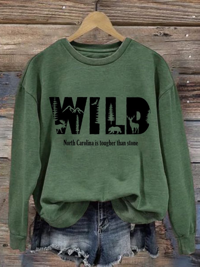 Women'S North Carolina Is Tougher Than Stone Printed Sweatshirt