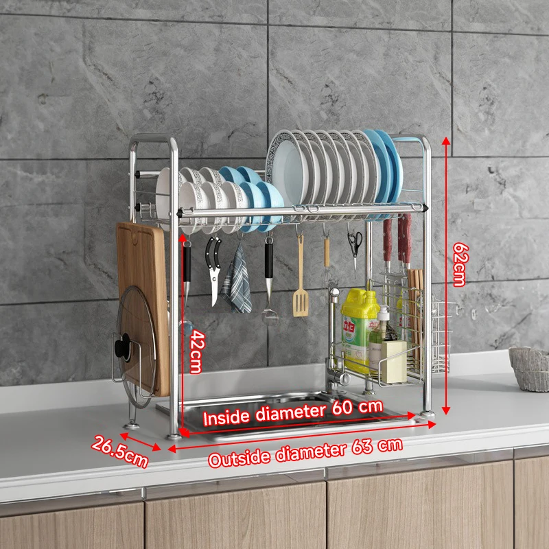 Home Kitchen Organizer Counter Chopstick Holder Storage Rack Metal Stainless Steel Dish Rack
