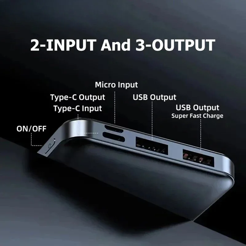 50000mAh High Capacity Power Bank Fast Charging Portable Charger External Battery for IPhone Samsung and Xiaomi Powerbank New