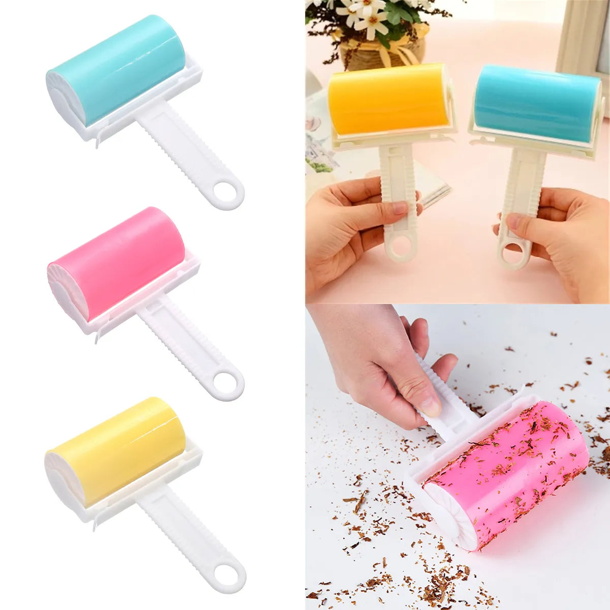 (2 Pc) Sticky Master Lint Roller It's Tapeless. Washable. and Reusable for Lint Remove