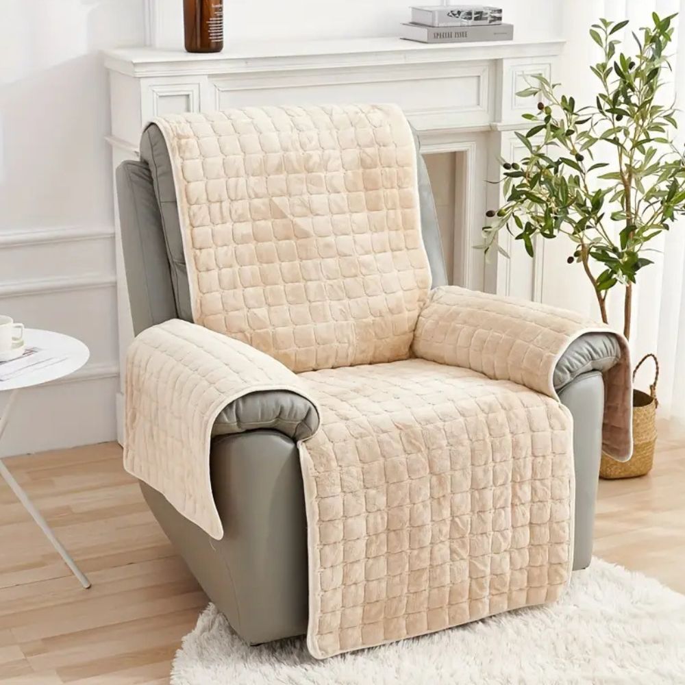 Velvet Grid Recliner Cover