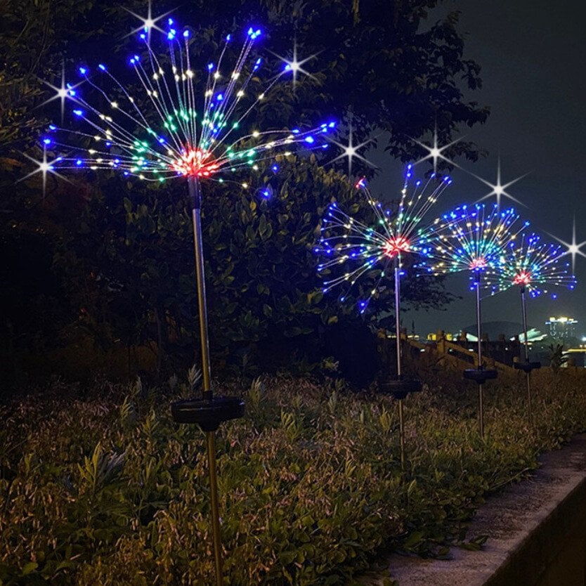 49% OFF Waterproof Solar Garden Fireworks LED Light