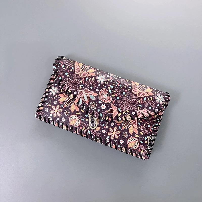 Women's Small Pu Leather Geometric Ethnic Style Square Magnetic Buckle Phone Wallets