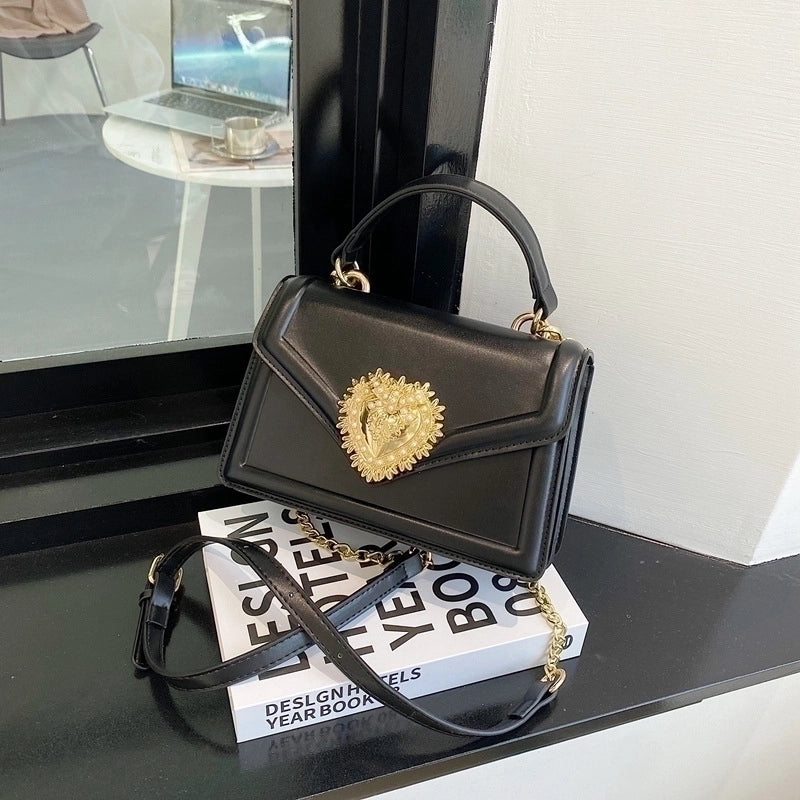 Women's Small All Seasons Pu Leather Solid Color Classic Style Square Magnetic Buckle Handbag