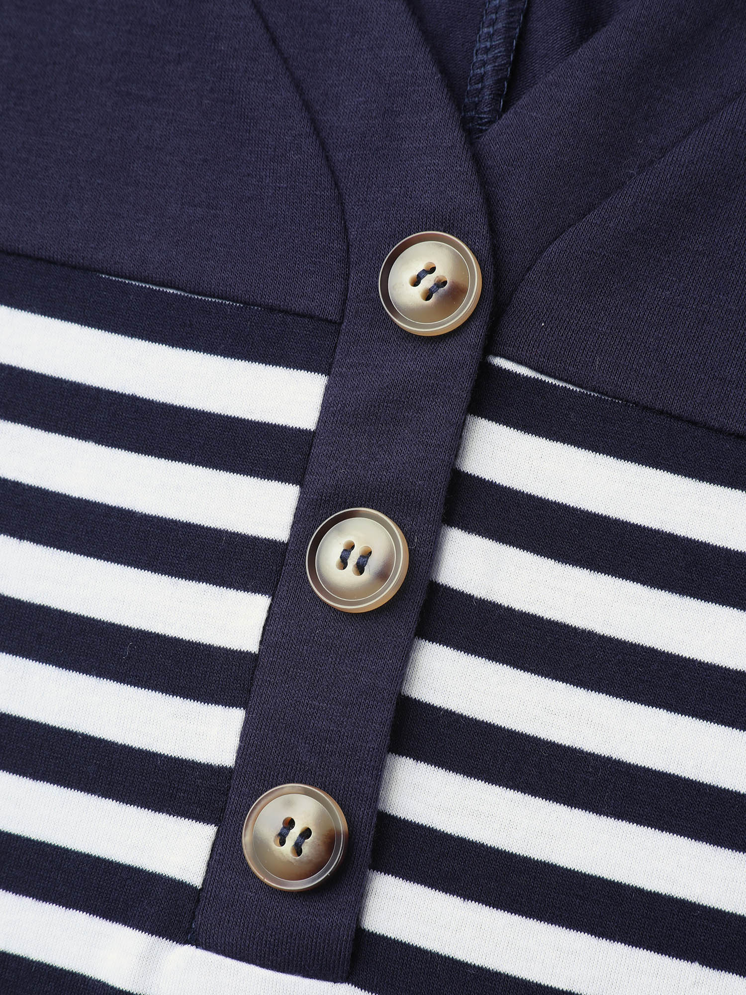 Stretchy Striped Button Front T-Shirt