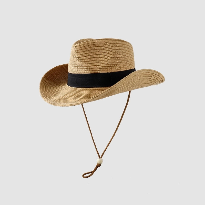 Women's Vacation Minimalist Letter Solid Color Big Eaves Straw Hat