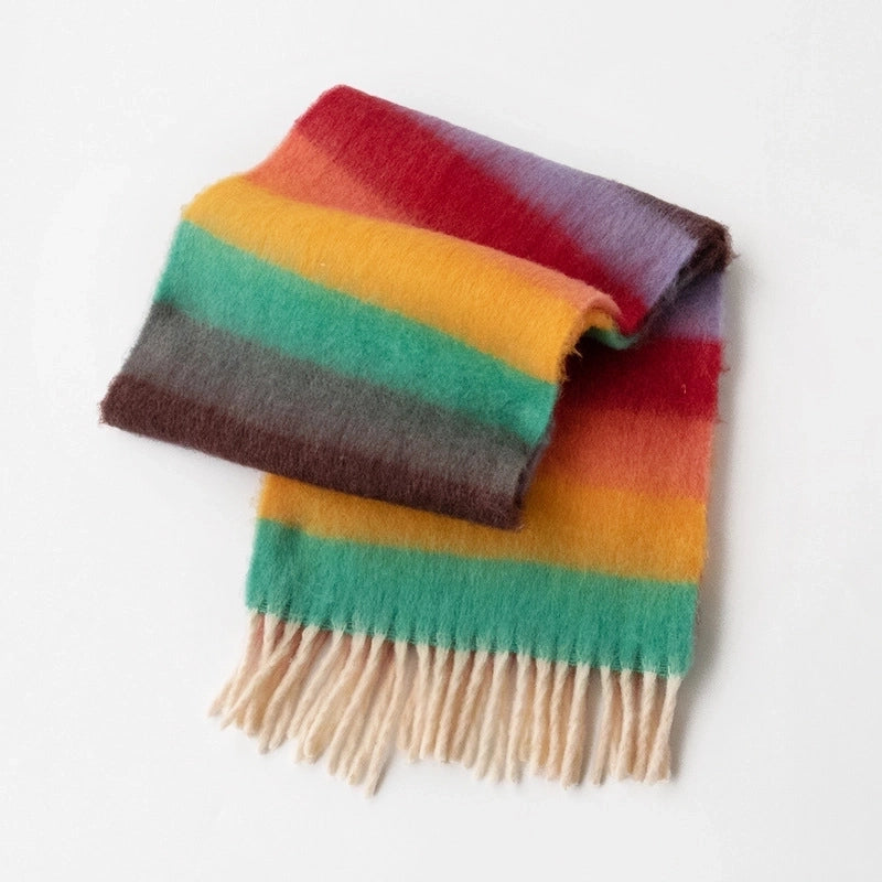 Maillard Plaid Scarf High-Grade Women's Autumn And Winter 2024 New Fluffy Large Brushed Shawl Thickened Warm Fashion