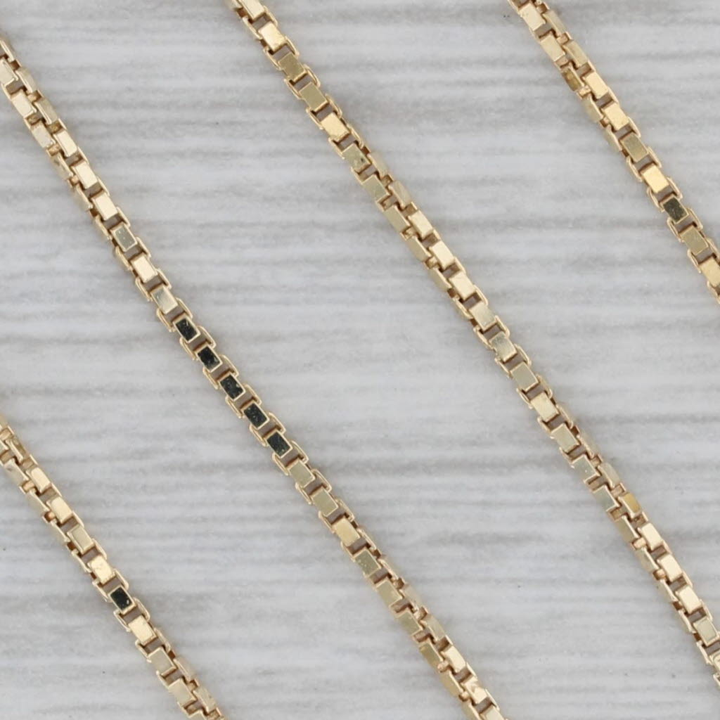 30 Box Chain Necklace 14k Yellow Gold 1mm Italian Long Layering