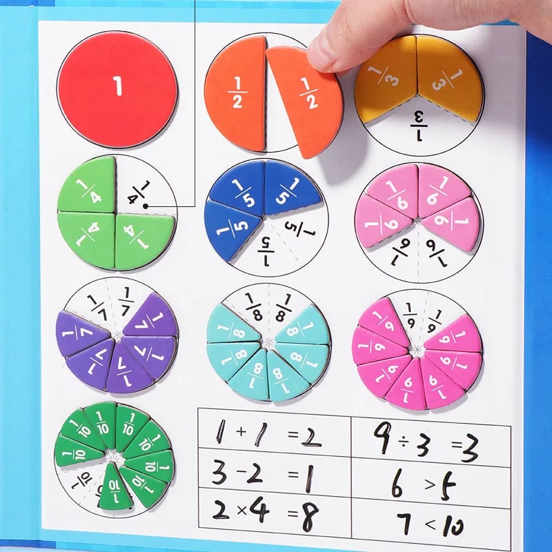 Montessori Magnetic Book Fraction Puzzle For Children