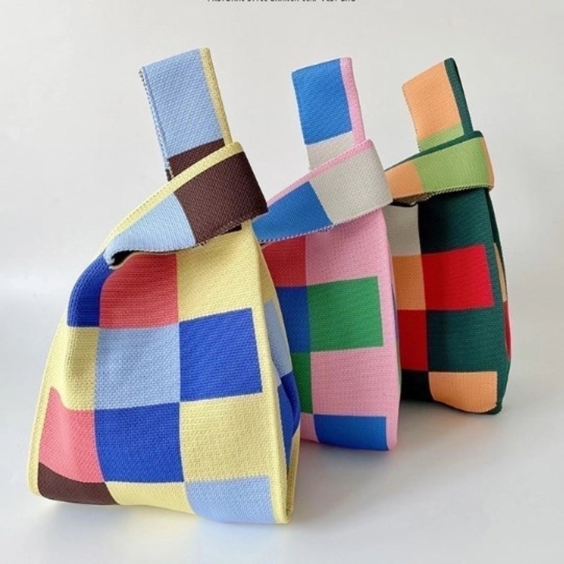 Women's Medium Polyester Plaid Beach Open Handbag