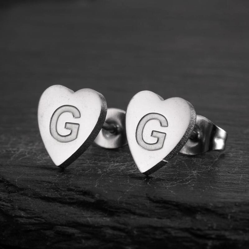 1 Pair Fashion Letter Heart Shape Plating 304 Stainless Steel 18K Gold Plated Ear Studs