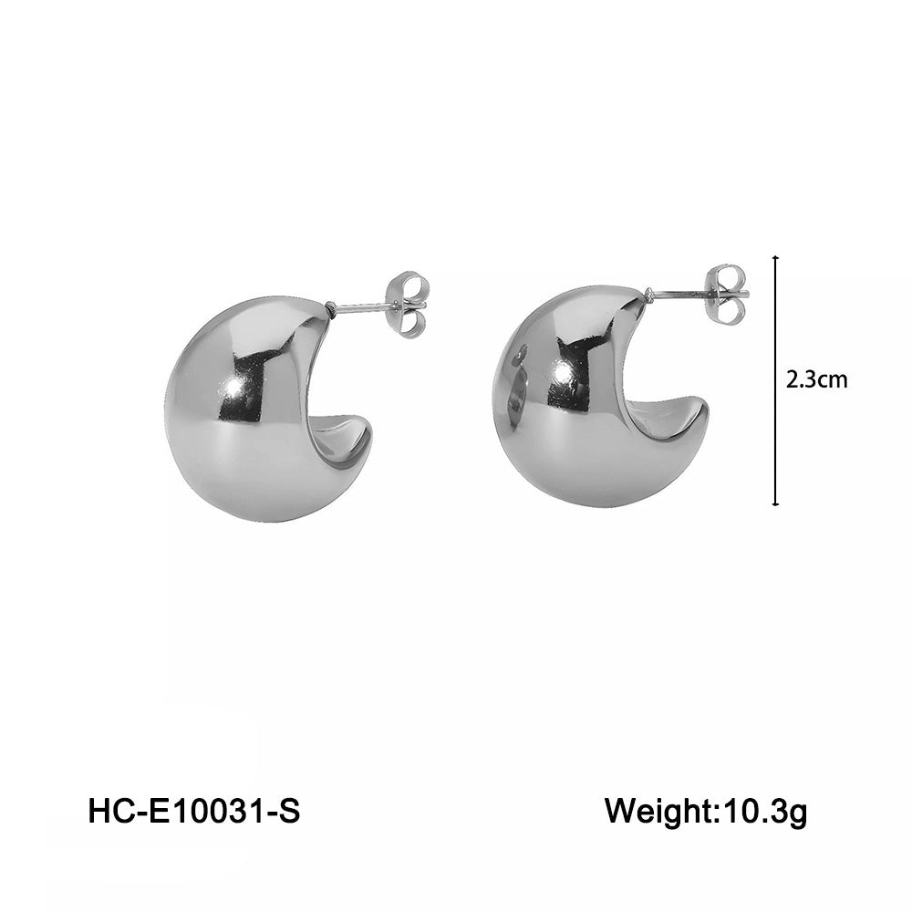 IG Style Sphere Geometric Stainless Steel Electroplating Earrings