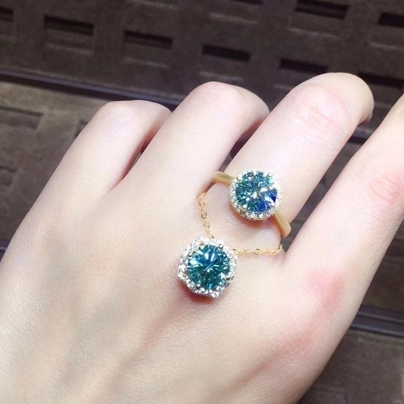 Copper Diamond Geometric Flower Artificial Gemstones Crystal Jewelry Sets