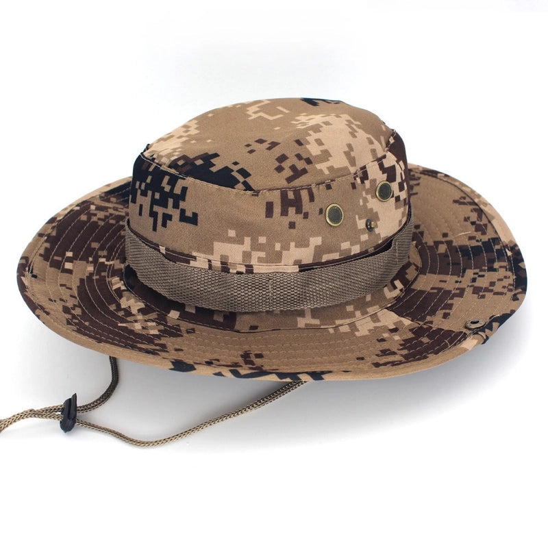 Hot Outdoor Sunscreen Round Edge Hat Mountaineering Hat Camouflage Jungle Hat Benney Hat Men's And Women's Fisherman Hat