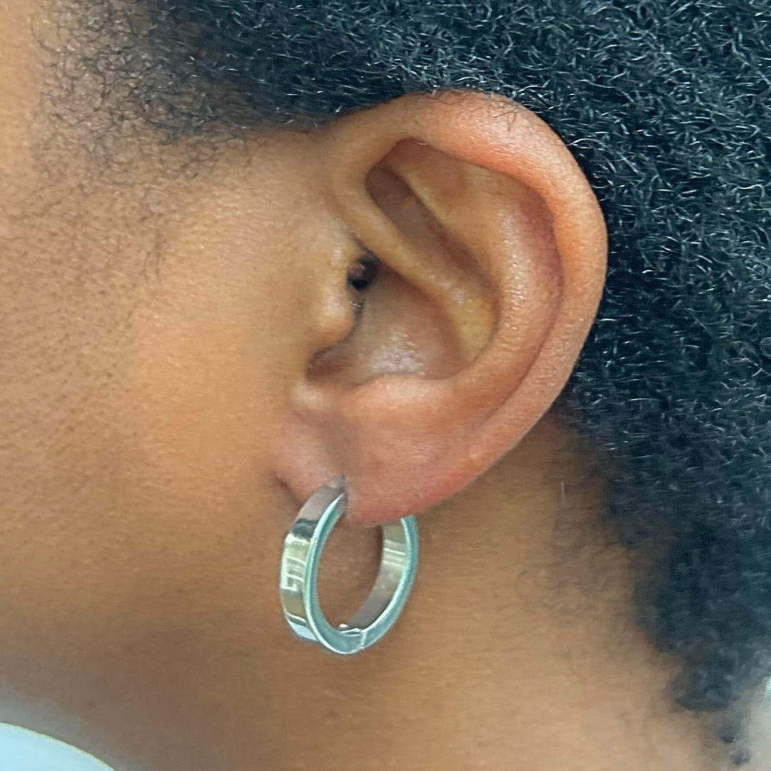 16mm edged hoops - Silver