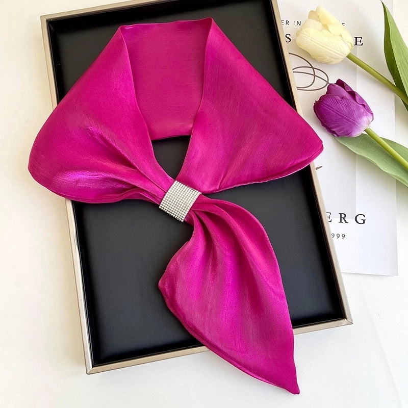 Women's Minimalist Commute Color Block Imitated Silk Silk Scarf