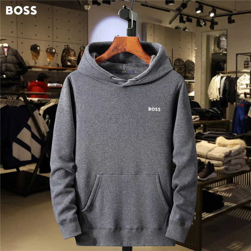 SOLID COLOR MENS CASUAL HOODIES COAT SWEATERSHIRT