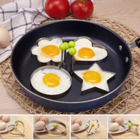 Egg Molds Stainless Steel 4 Pcs Set For Kitchen Frying Eggs Tools