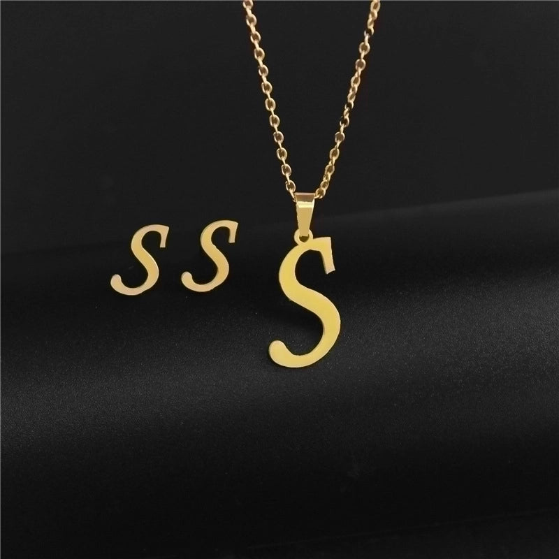 Minimalist Letter Stainless Steel Polishing No Inlaid
