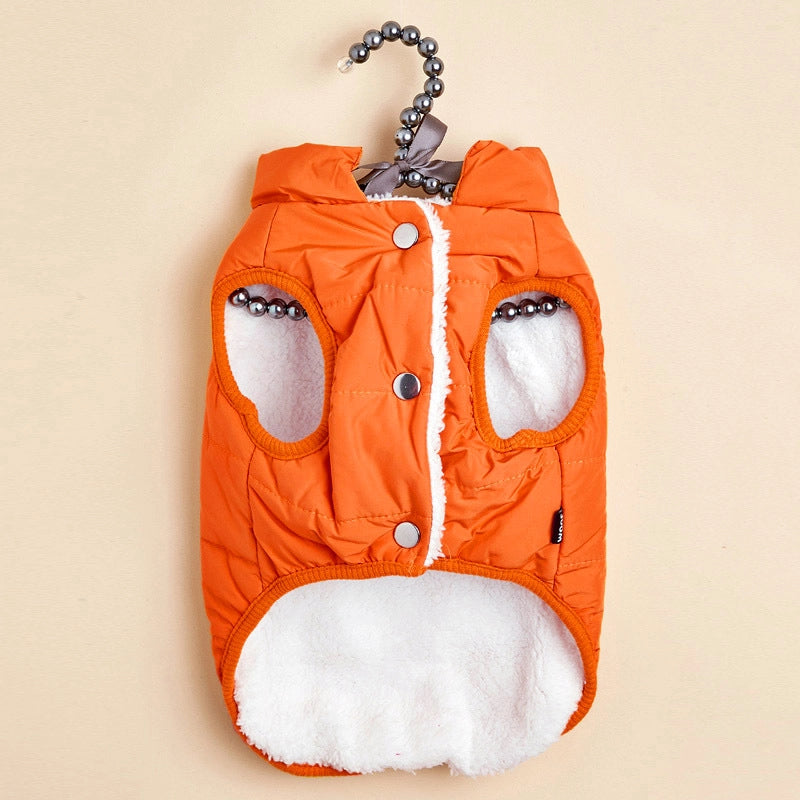 Autumn And Winter Pet Clothes With Velvet Padded Cotton-padded Jacket Teddy Bear Small And Medium-sized Dog Cotton-padded Jacket Warm Waterproof Vest