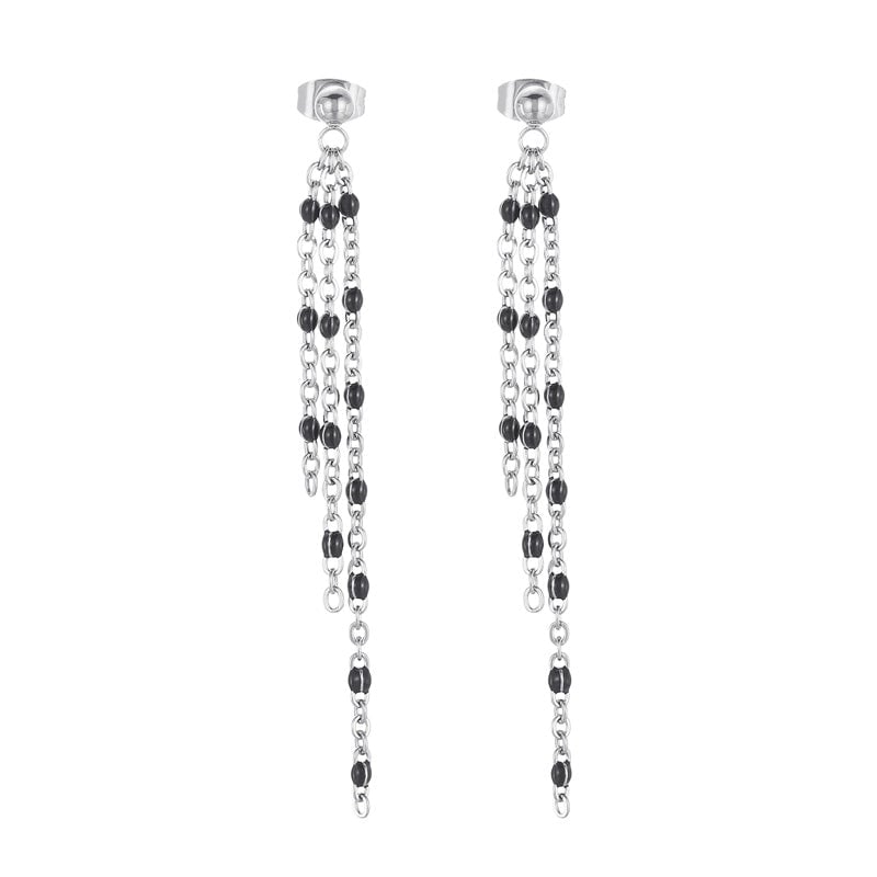 1 Pair Modern Style Tassel Plating Chain Stainless Steel 18K Gold Plated Drop Earrings