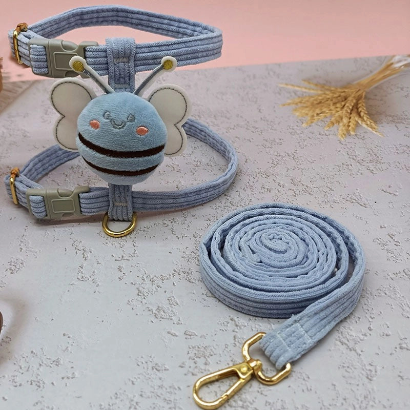 Dog Leash Cat Harness Vest Style Small Dog Chain Teddy Corgi Walking Collar Necklace Durable Nylon Material
