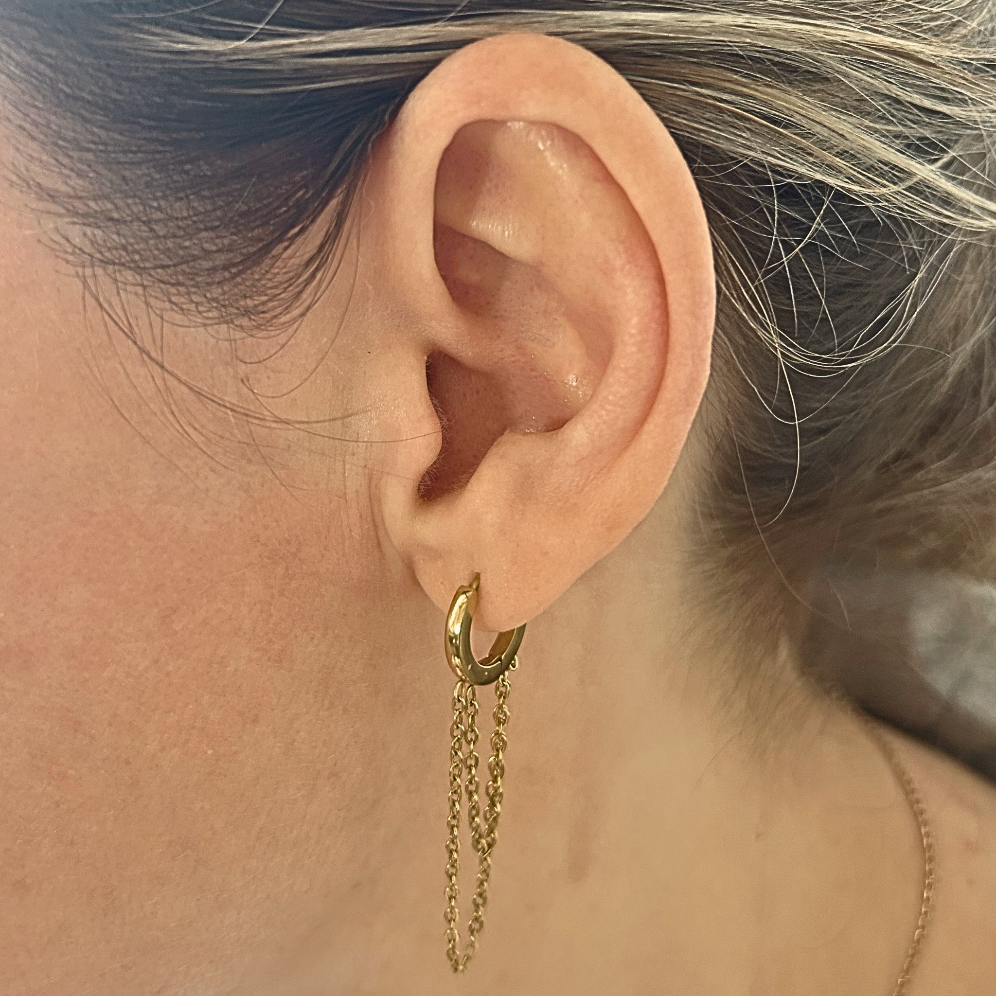 Chained hoops - Gold