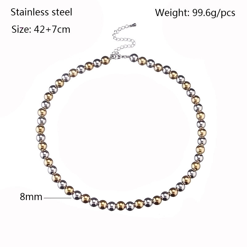 Modern Style Round Stainless Steel Necklace