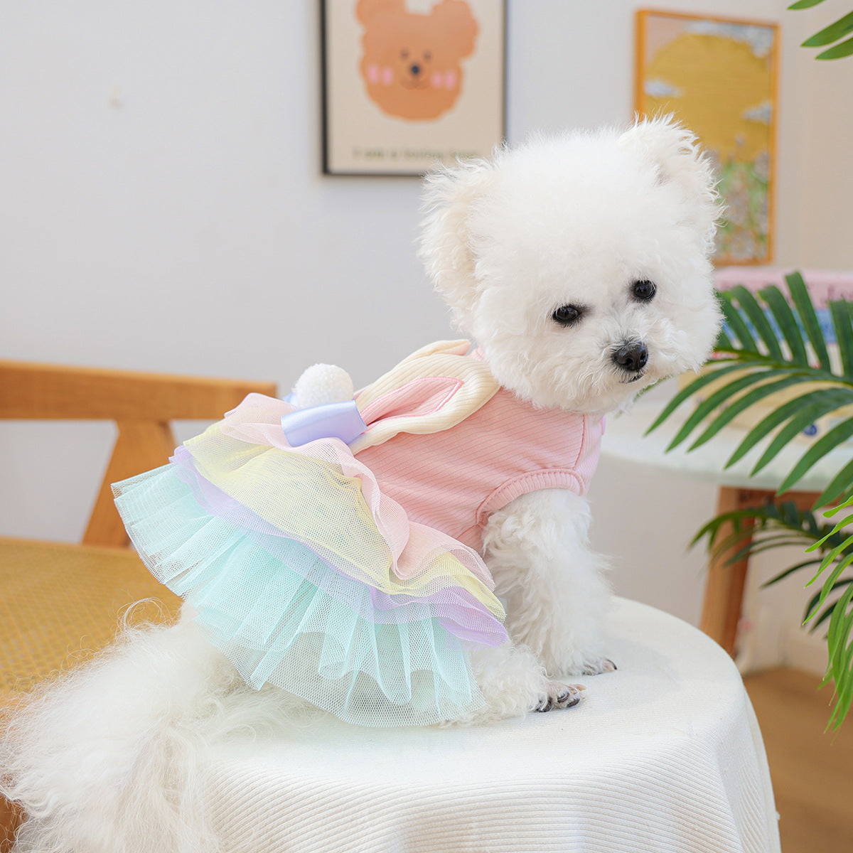 Rabbit Ear Decor Dog Cat Princess Dress