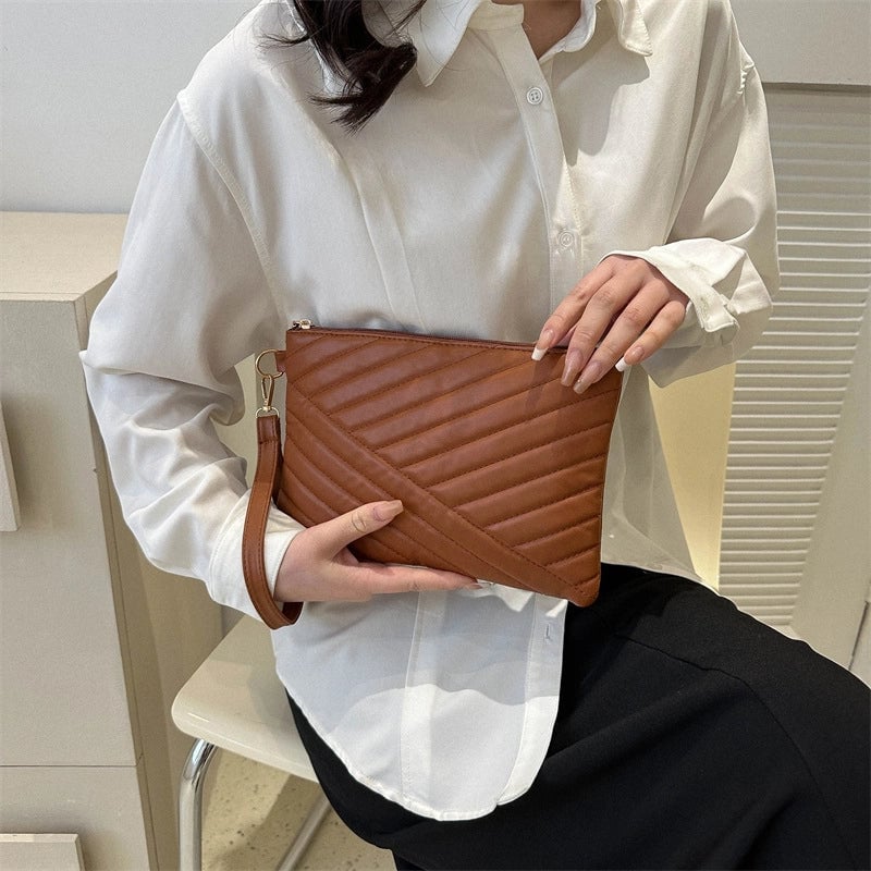 Gold Silver Colorful Pu Leather Solid Color Square Clutches