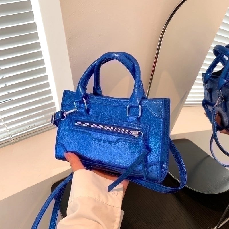Women's All Seasons Pu Leather Solid Color Vintage Style Square Zipper Handbag
