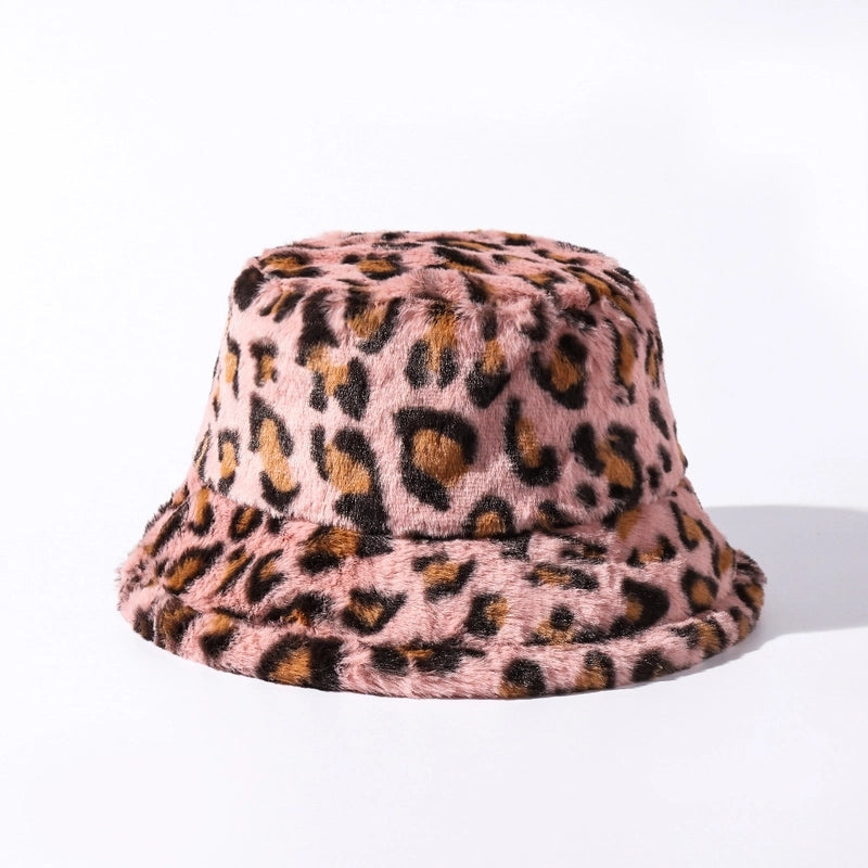 Unisex Streetwear Leopard Flat Eaves Bucket Hat