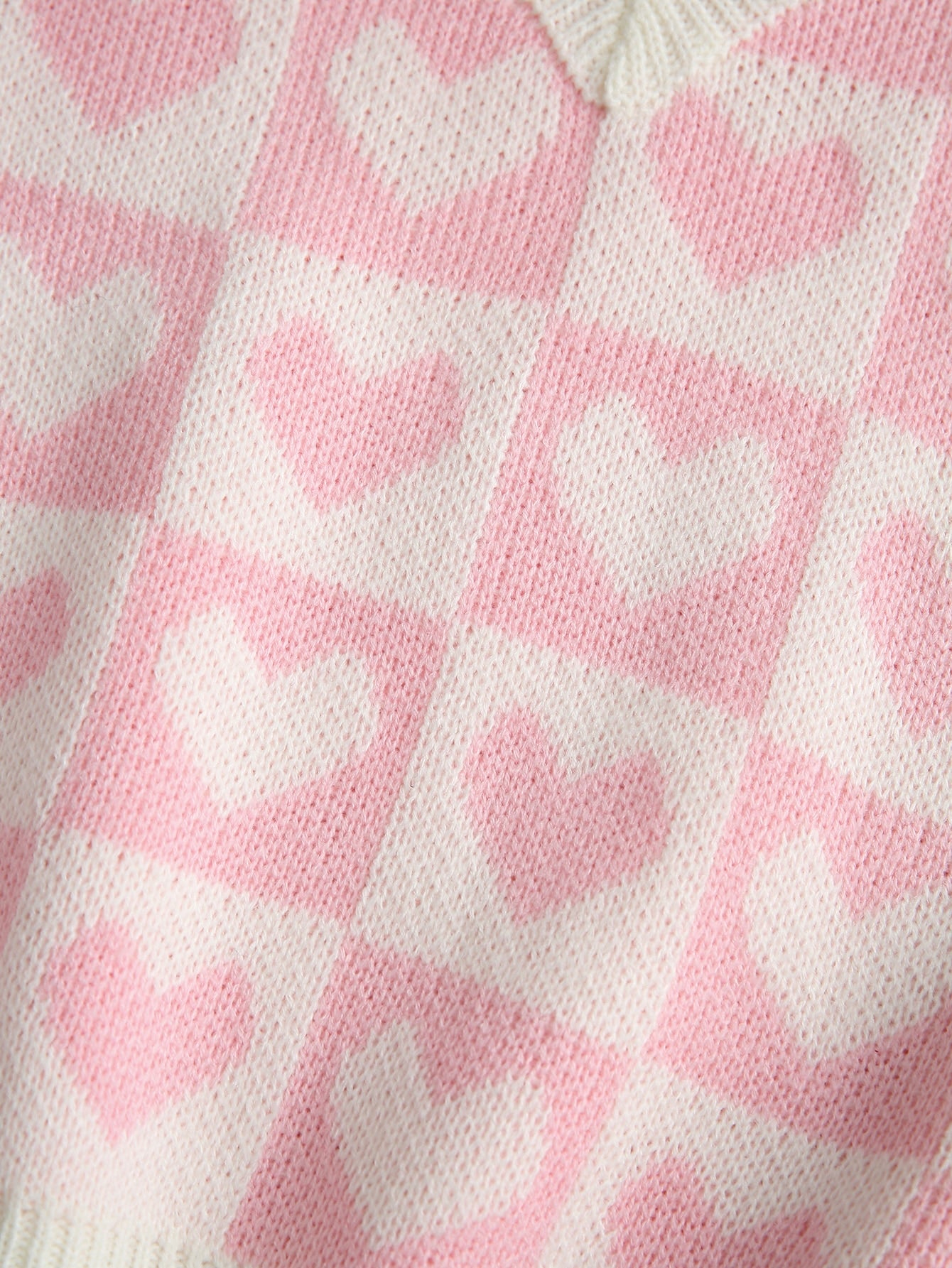 Heart & Checker Pattern Sweater Vest