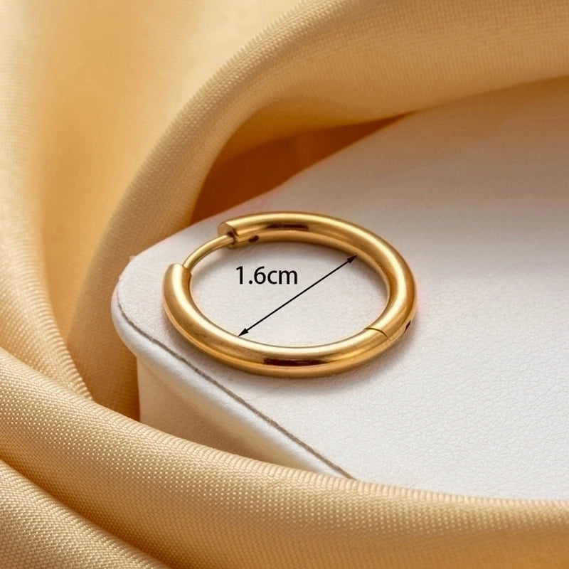 1 Piece IG Style French Style Minimalist Round 316 Stainless Steel  Earrings