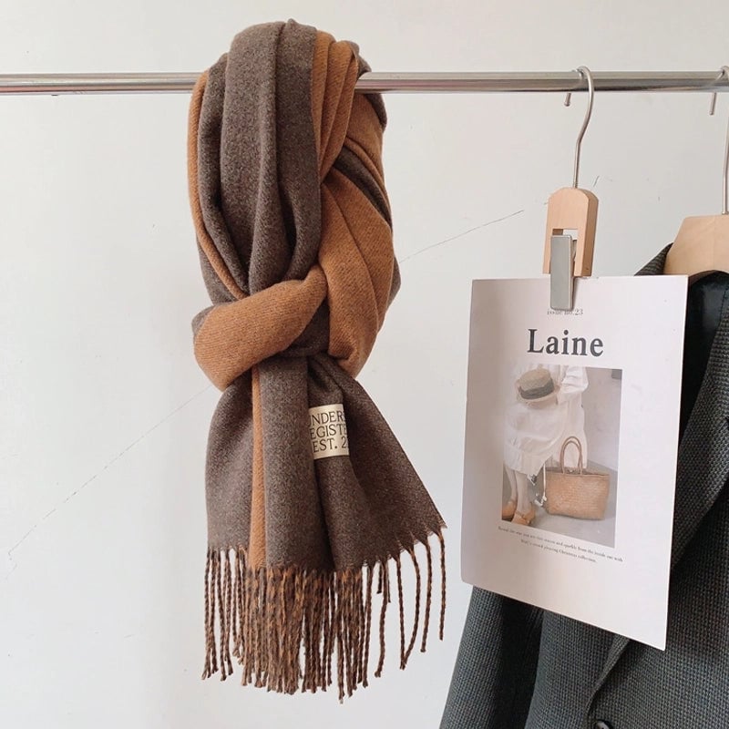 Ruibei Dandelion Cashmere Scarf Winter Thickened  Versatile Women's Warm Gift Double-sided Scarf