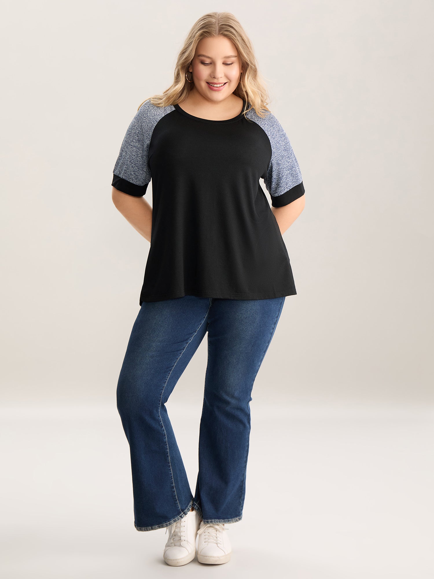 Color Contrast Raglan Sleeve T-Shirt