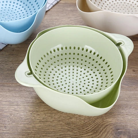 Double Drain Basket 360° Rotation Detachable