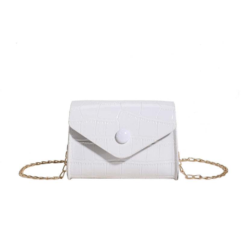Women's Pu Leather Solid Color Classic Style Square Flip Cover Shoulder Bag Crossbody Bag
