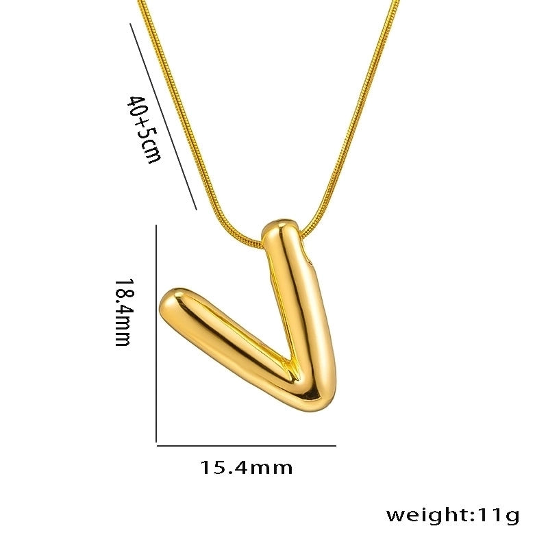 Titanium Steel Minimalist Letter Plating Pendant Necklace