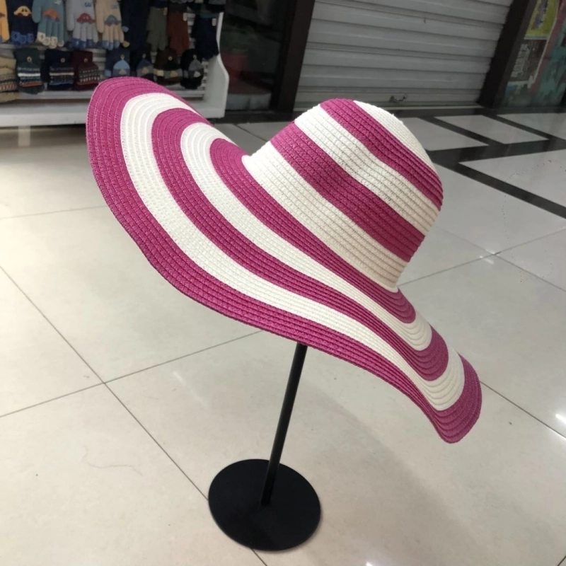Women's Casual Minimalist Color Block Big Eaves Straw Hat