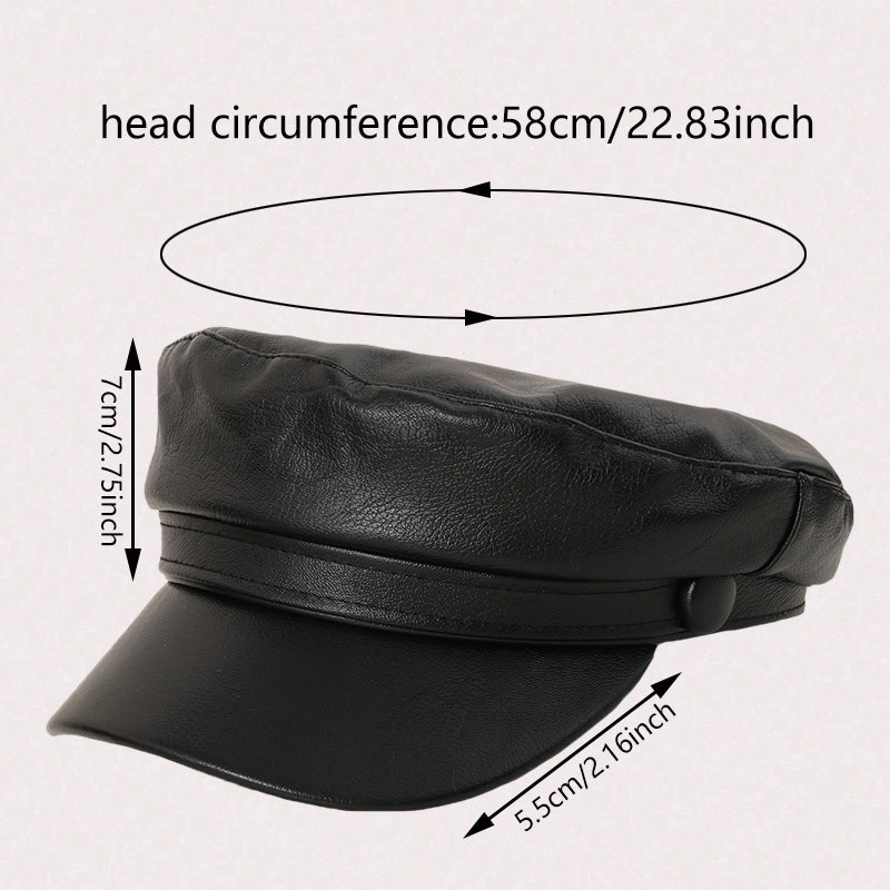 Women's Minimalist Korean Style Solid Color Belt Buckle Curved Eaves Newsboy Cap