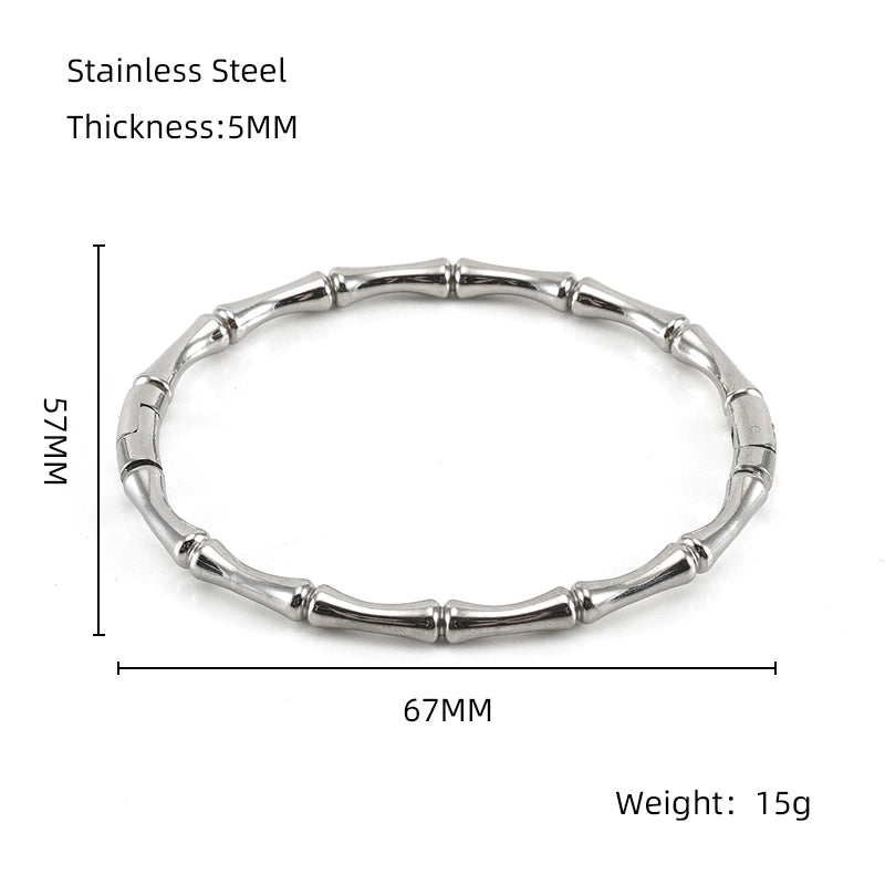 Minimalist Solid Color Stainless Steel 18K Gold Plated Titanium Steel Bangle In Bulk