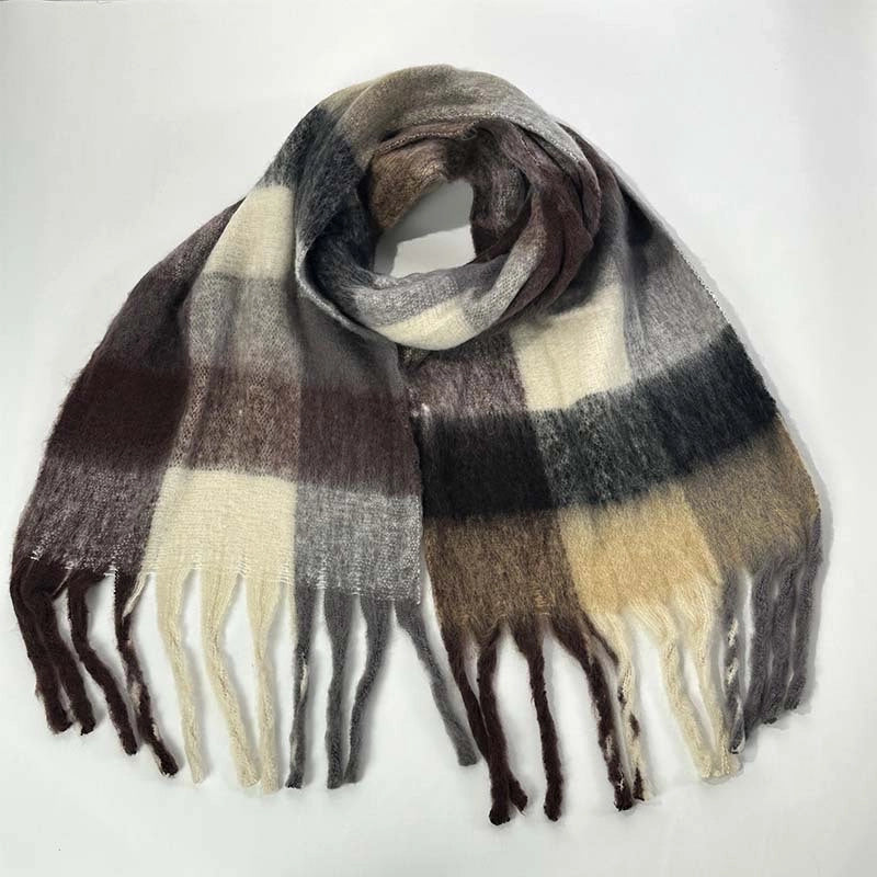 Women's Vacation Minimalist Multicolor Polyester Tassel Scarf