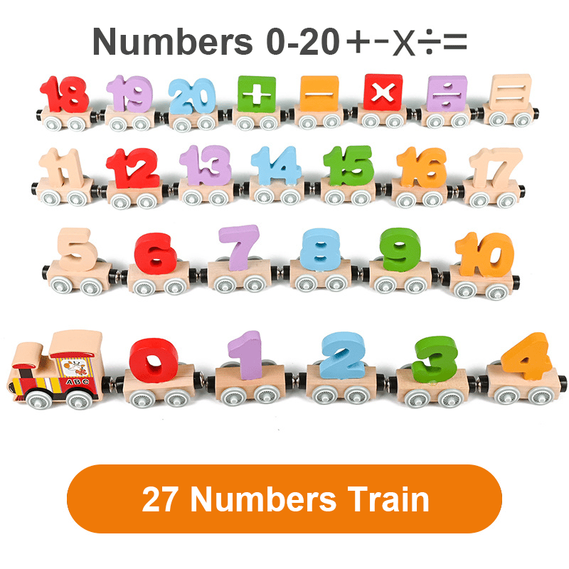 🔥  Promotion 40% OFF - Numbers And Letters Magnetic Train Puzzle Wooden Toy Car