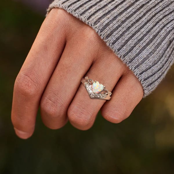 💝Self Love Silver Opal Heart Ring💗