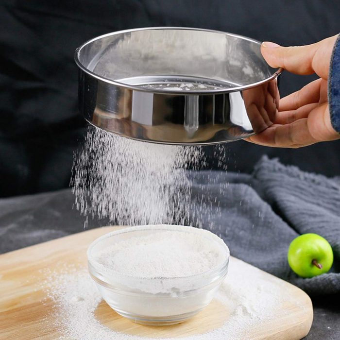 Stainless Steel Round Atta Channi - Strainer Colander Sifter Advanced Kitchen Cake Baking Tools (Silver)